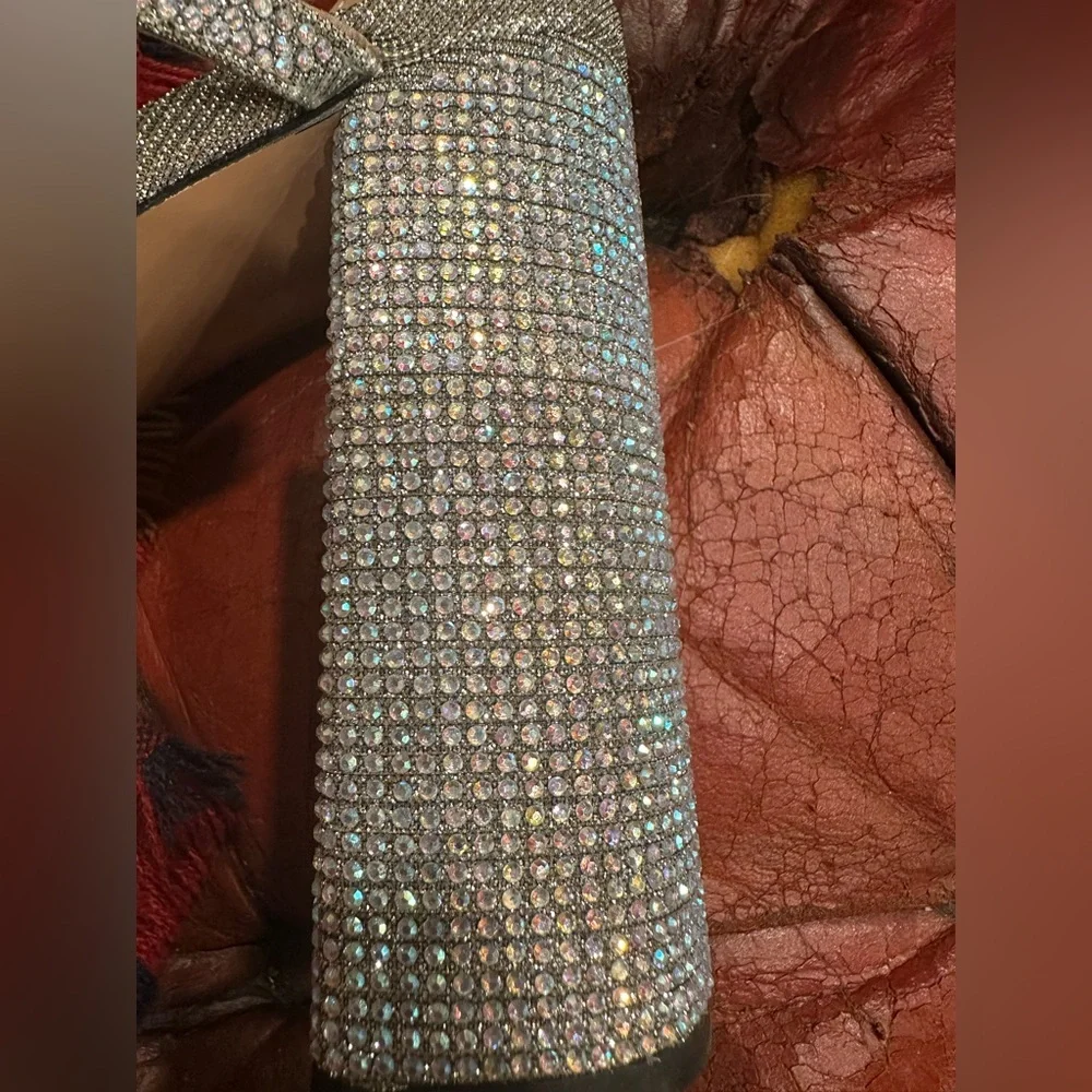 NWOT MIX No. 9.5 rhinestone crystal platform heels shoes with ankle strap